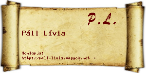 Páll Lívia névjegykártya